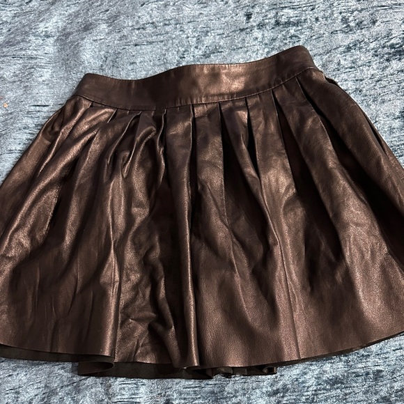 Alice + Olivia Shiny Black Skater Skirt